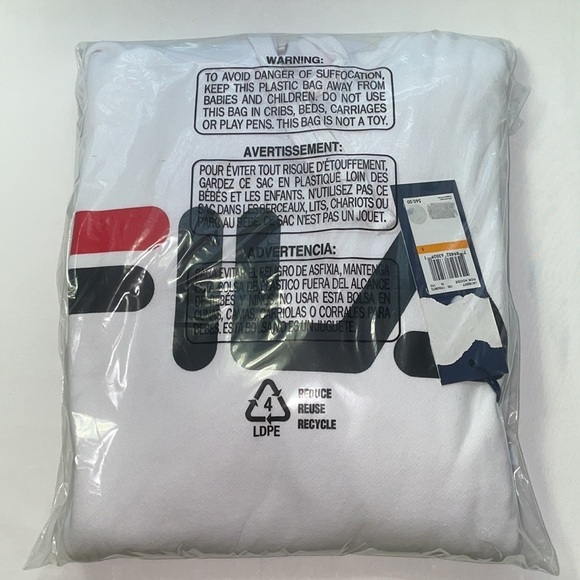 LAST ONE AVAILABLE!! - New Fila Men's White Pullover Sweatshirt Hoodie - Picture 4 of 13